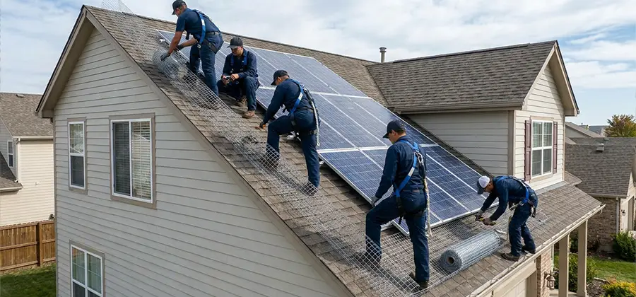 Pigeon Wire for Solar Panels in Acworth